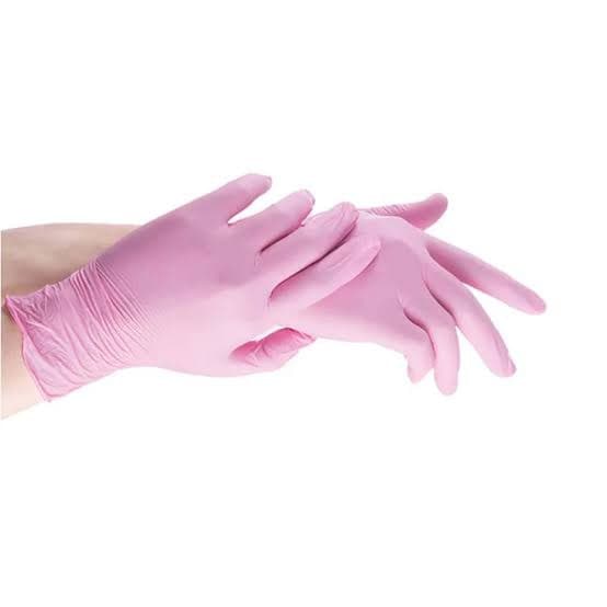 Gants nitrile roses miniature 2