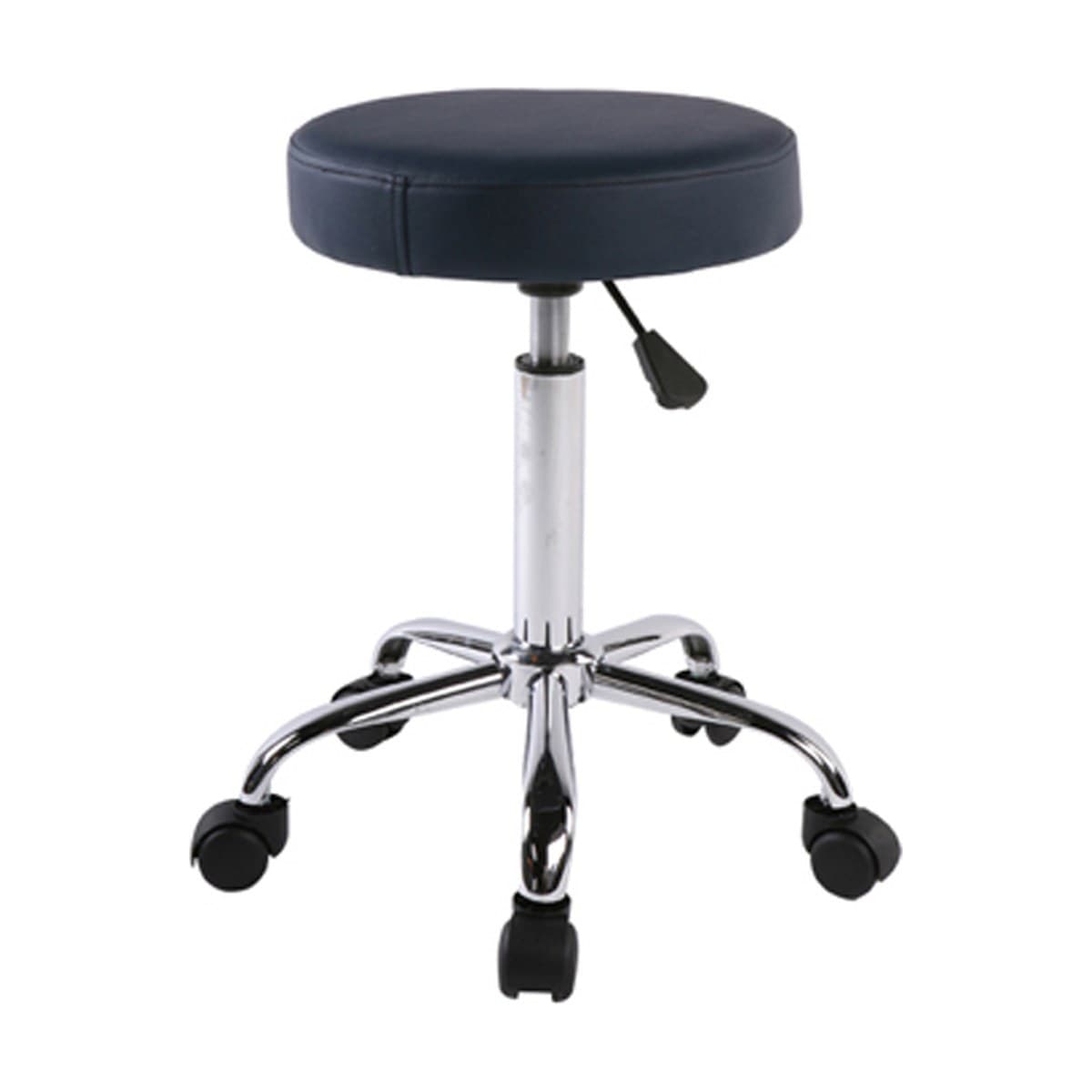 Tabouret rond roulant – piètement chromé