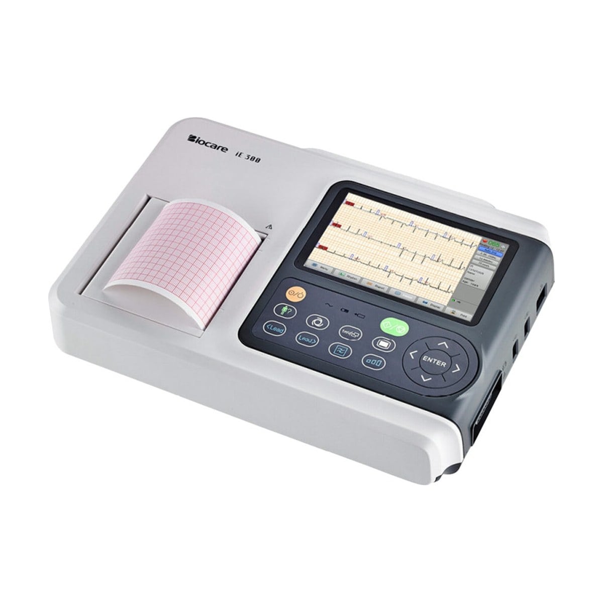 ECG 3 pistes IE300 Biocare avec calcul des paramètres, interprétation et transfert PDF par USB
