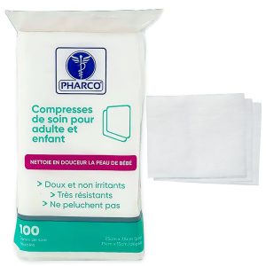 pharco-cotton-carre COMPRESSE DE COTON CARRÉE BTE DE 100