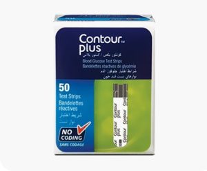 CONTOUR-PLUS-BLOOD-GLUCOSE-TEST-50STRIPS Bandelettes d'analyse de la glycémie CONTOUR®PLUS /50